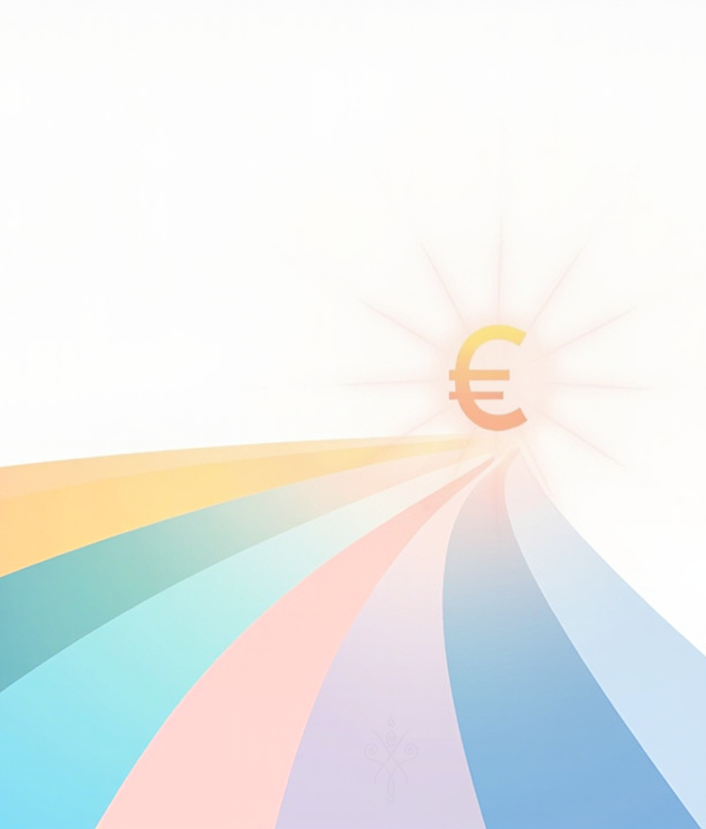 Ilustração com caminhos coloridos a convergir para o símbolo do euro, representando crédito pessoal vs. crédito consolidado